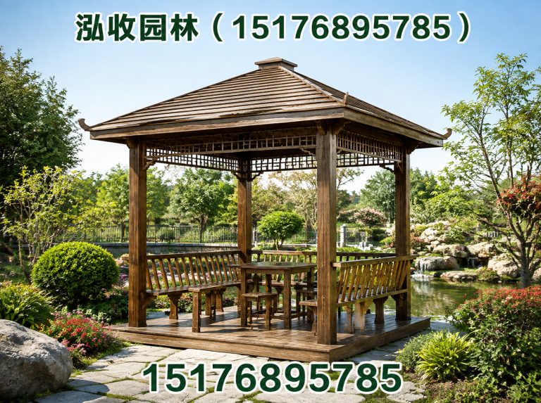 四平防腐木凉亭展示图